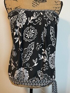 Athena: Womens Black & White Floral Women’s Swim Bandeau build in padded bra 8